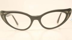 Unused Vintage Black Rhinestone Glasses Cat Eye Glasses