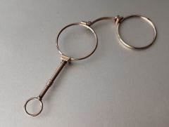 Antique Silver Tone Lorgnette Eyeglasses