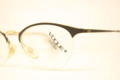 Vogue Black Gold Semi Rimless Vintage Eyewear Unused  New Old stock Vintage Eyeglasses 1990s Vintage Glasses Unique