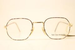 Tortoise Gold Rectangular  Metropolis Italy Vintage Eyewear Unused  New Old stock Vintage Eyeglasses 1990s Vintage Glasses Unique