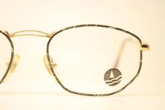 Navigare Gold Blue Vintage Glasses Frames Unused  New Old stock Vintage Eyeglasses 1990s Vintage Eyeglasses Unique