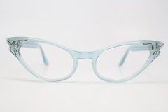 Unused Blue Rhinestone Vintage Cat Eye Glasses
