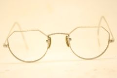 Antique Silver Tone Eyeglasses Vintage Unique Frames 