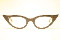 Unused Small Black Vintage Cat Eye Glasses 1960s Eyewear