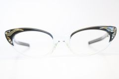 Vintage Cat Eye Glasses Unused Brown Clear
