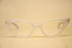 Unused White Vintage Cat Eye Glasses 1960s Eyewear