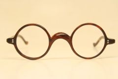 Unused Small Antique Round Faux Tortoiseshell Eyeglasses Vintage Frames 38mm