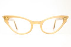 Unused Tan Vintage Cat Eye Glasses 