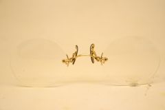 Antique Gold Hard Bridge Pince Nez Eyeglasses Vintage 