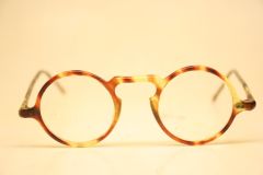 Antique Round Faux Tortoiseshell Eyeglasses Vintage Frames 40mm