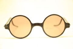 Antique Round Black Eyeglasses Vintage Frames 40mm