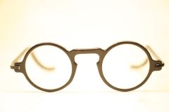 Antique Round Black Eyeglasses Vintage Frames 40mm