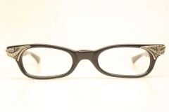 Unused Black Rhinestone Cat Eye Glasses NOS 