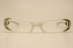 Small Unused White Rectangular Rhinestone Eye Glasses New Old Stock