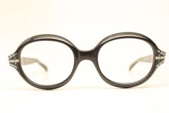 Unused Black Oval Rhinestone 1960's Eyeglasses NOS 