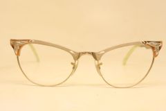 Unused Metal Combination Vintage Cat Eye Glasses 