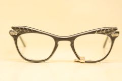 Unused Small Gray Vintage Cat Eye Glasses 