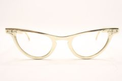 Unused Gold Aluminum Vintage Cat Eye Glasses