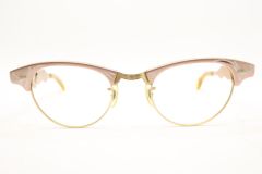 Unused Brown Aluminum Vintage Cat Eye Glasses
