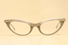 Unused Combination Gray Vintage Cat Eye Glasses 