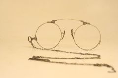 Antique Silver Oxford Pince Nez Eyeglasses + Chain