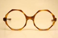 Unused Demi Amber Octagonal Vintage 1960's 1970s Glasses 54/20