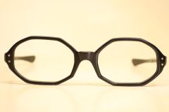 Unused Black Octagonal Vintage 1960's 1970s Glasses 52/22 France