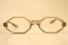 Unused Small Gray Octagonal Vintage 1960's 1970s Glasses 42/20 France