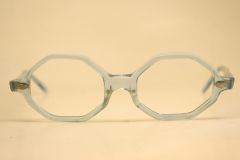 Unused Blue Octagonal Vintage 1960's 1970s Glasses 