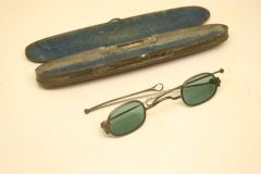 Antique Turn Pin Temples Early-Mid 19th Century Eyeglasses + With Original Case