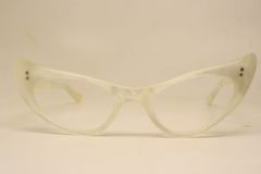 Unused Pearl White Cat Eye Glasses NOS 