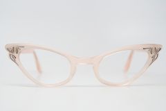 Vintage Pink Rhinestone cat eye glasses 