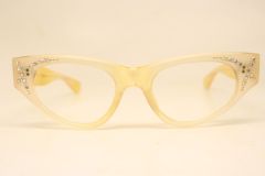 Unused Pink Rhinestone Cat Eye Glasses New Old Stock