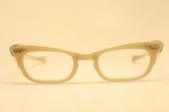 Unused Vintage Pink Clear Cat Eye Glasses 