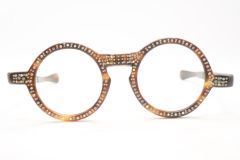 Unused Round Rhinestone Vintage 1960s Eye Glasses
