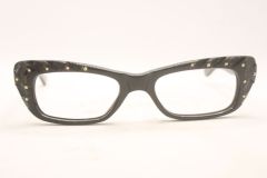 Unused Black Rhinestone Vintage Cat Eye Glasses