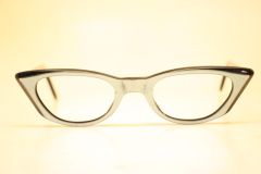 Unused Vintage Blue / Gray Cat Eye Glasses 