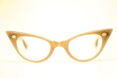 Unused Small Vintage Brown Glasses Cat Eye Glasses 