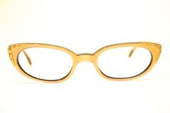 Unused Vintage Brown Rhinestone Glasses Cat Eye Glasses 