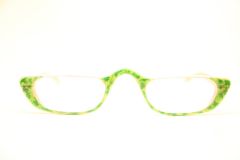 Unused Vintage Silver Green Painted Reading Glasses Cat Eye Glasses 