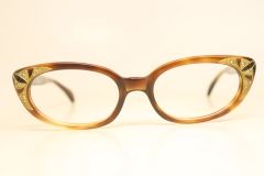 Unused Tortoise Rhinestone Vintage Cat Eye Glasses