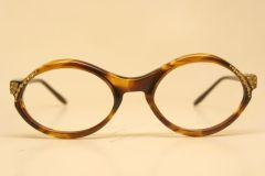 Unused Tortoise Rhinestone Vintage Cat Eye Glasses 