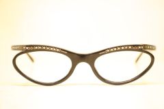 Unused Vintage Black Rhinestone Cat Eye Glasses 