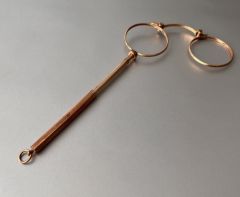 Antique Telescopic Gold Lorgnette Eyeglasses