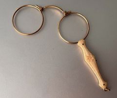 Antique Gold Horn Lorgnette Eyeglasses